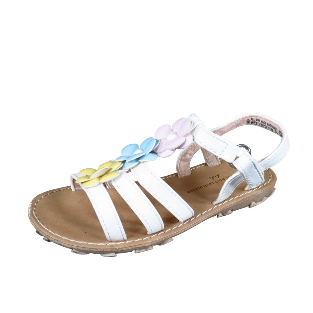 Cupcakes and Cashmere Kids Girls Floral Strappy Sandals Size T9 Summer White
